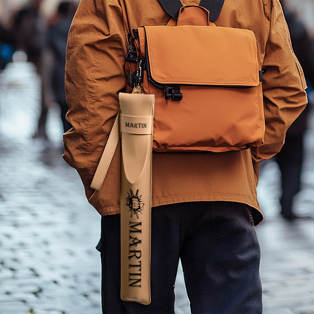 Patrón de batería personalizado Bolsa de baquetas de cuero de PU portátil con nombre Accesorios de baquetas Regalo de cumpleaños para bateristas Músicos