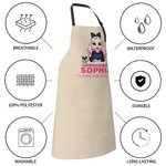 Tablier réglable avec nom et poche pour manucure Cadeau d'ouverture d'un salon de beauté pour prothésiste ongulaire