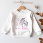 Gepersonaliseerd In My Fantasy Unicorn Era Kid T-shirt Sweatshirt Hoodie met initiaal en naam Verjaardag terug naar school cadeau voor meisjes