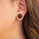 Personalized Multicolour Basketball Single Double Triple Layers PU Leather Stud Dangle Earrings with Text Game Day Gift for Basketball Lover Mom