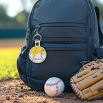 Personalisierte Eiscreme Baseball Fußball Softball Tasche Tag Schlüsselanhänger mit gesticktem Text Rucksack Zubehör Geburtstag Geschenk für Sportliebhaber