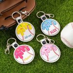 Personalisierte Eiscreme Baseball Fußball Softball Tasche Tag Schlüsselanhänger mit gesticktem Text Rucksack Zubehör Geburtstag Geschenk für Sportliebhaber