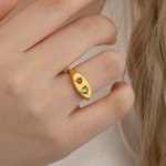Personlig signetring med fødselssteiner Smukke smykker Bursdagsjubileum Morsdagsgave til kvinner