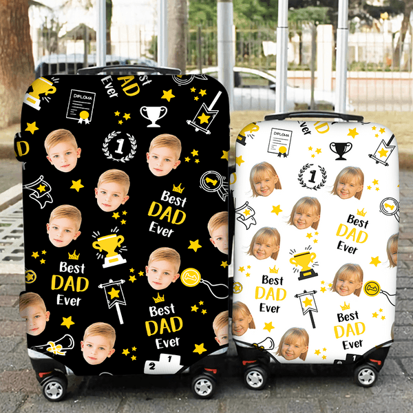 Personlig Best Mom Dad Ever Karakterportrettfoto 18-32 tommer Bagasjedeksel med kallenavn Morsdag Farsdag Bursdagsgave til mamma pappa