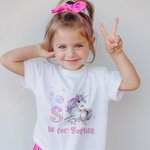 Gepersonaliseerd In My Fantasy Unicorn Era Kid T-shirt Sweatshirt Hoodie met initiaal en naam Verjaardag terug naar school cadeau voor meisjes