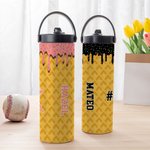 Bouteille d'eau de sport personnalisée avec nom et poignée Cadeau d'anniversaire pour les amateurs de baseball et de softball
