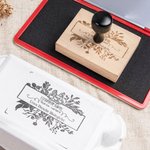 Timbro in legno per scatole di cartone per uova personalizzato con incisione del testo e impugnatura branding fattoria regalo per famiglia e amici