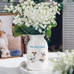 Personalized Cute 1-4 3D Cartoon Cats Dogs Ceramic Vase with Name Home Decor Birthday Gift for Family Pet Lover