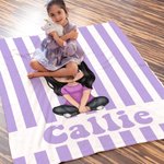 Personalisierte Streifen Cartoon Charakter weiche Decke mit Namen Home Decor Geburtstag Geschenk für Jungen Mädchen Familie