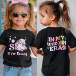 Gepersonaliseerd In My Fantasy Unicorn Era Kid T-shirt Sweatshirt Hoodie met initiaal en naam Verjaardag terug naar school cadeau voor meisjes
