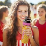 Bouteille d'eau de sport personnalisée avec nom et poignée Cadeau d'anniversaire pour les amateurs de baseball et de softball