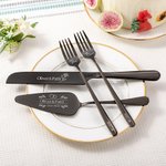 Personalisiertes 4-tlg. Hochzeit Set mit mit Namen Datum Eingraviertem Messer Gabeln Kuchenspatel Jahrestag Hochzeit Geschenk für Paar Frischvermählte
