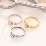 Gepersonaliseerde sierlijke schaar ring met gegraveerde naam kapper sieraden verjaardagscadeau voor kappers naaien liefhebbers