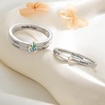 Personalisierter Ring mit 1-8 Geburtssteinen und eingraviertem Namen | zierlicher Schmuck | Geburtstag Muttertag Geschenk für Frau