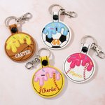 Personalisierte Eiscreme Baseball Fußball Softball Tasche Tag Schlüsselanhänger mit gesticktem Text Rucksack Zubehör Geburtstag Geschenk für Sportliebhaber