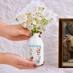 Personalized Cute 1-4 3D Cartoon Cats Dogs Ceramic Vase with Name Home Decor Birthday Gift for Family Pet Lover