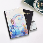 Personalised Fantasy Mermaid Princess Underwater World Leather Passport Holder with Name and Initial Travel Essential Birthday Gift for Mermaid Lovers