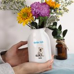 Personalized Cute 1-4 3D Cartoon Cats Dogs Ceramic Vase with Name Home Decor Birthday Gift for Family Pet Lover