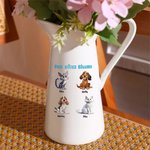 Personalized Cute 1-4 3D Cartoon Cats Dogs Ceramic Vase with Name Home Decor Birthday Gift for Family Pet Lover