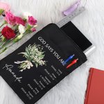 Spersonalizowany bukiet kwiatów urodzinowych Ochraniacz na książkę z wersetami biblijnymi z zamkiem błyskawicznym i kieszenią Urodzinowy prezent religijny dla miłośników czytania Chrześcijanin
