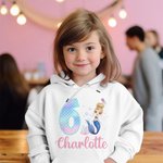 Personalisierte In meiner Meerjungfrau Ära Kind T-Shirt Sweatshirt Hoodie mit Namen Alter Geburtstag Geschenk für Mädchen Meerjungfrau Liebhaber