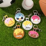 Personalisierte Eiscreme Baseball Fußball Softball Tasche Tag Schlüsselanhänger mit gesticktem Text Rucksack Zubehör Geburtstag Geschenk für Sportliebhaber