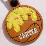Personalisierte Eiscreme Baseball Fußball Softball Tasche Tag Schlüsselanhänger mit gesticktem Text Rucksack Zubehör Geburtstag Geschenk für Sportliebhaber