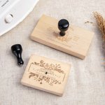 Timbro in legno per scatole di cartone per uova personalizzato con incisione del testo e impugnatura branding fattoria regalo per famiglia e amici