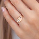 Personlig signetring med fødselssteiner Smukke smykker Bursdagsjubileum Morsdagsgave til kvinner