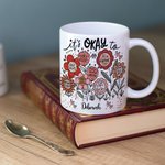 Tazza in ceramica bianca personalizzata con nome, compleanno, incoraggiamento, regalo, amico e famiglia.
