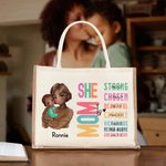 Personalisiertes wiederverwendbares Tote Bag Jute-Tasche Cartoon Charakter Bibelvers mit Namen Muttertag Taufe Geschenk für Mama