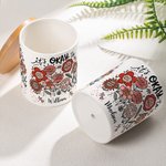 Personalized Flower It Is Okay to Be Different Name Ceramic Plant Pot with Bamboo Base Birthday Positive Inspirational Gift for Family Friend