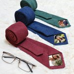 Personalized Photo Patch Tie with Name Gift Box Casual Men's Accessory Wedding Anniversary Business Gift for Husband Dad Groomsmen