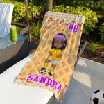 Personalisierte Eiscreme Cartoon schnell trocken überdimensioniert Strand Handtuch mit Namen Sommer Essentials Strand Party Geburtstag Geschenk für Baseball Fußball-Liebhaber