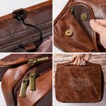 Personalized Multi-compartment Removable PU Leather Hanging Toiletry Bag with Engraved Name Travel Essential Anniversary Birthday Gift for Men