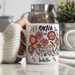 Tazza in ceramica bianca personalizzata con nome, compleanno, incoraggiamento, regalo, amico e famiglia.