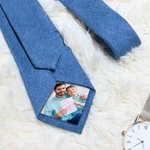 Personalized Photo Patch Tie with Name Gift Box Casual Men's Accessory Wedding Anniversary Business Gift for Husband Dad Groomsmen