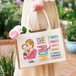Personalisiertes wiederverwendbares Tote Bag Jute-Tasche Cartoon Charakter Bibelvers mit Namen Muttertag Taufe Geschenk für Mama
