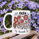 Tazza in ceramica bianca personalizzata con nome, compleanno, incoraggiamento, regalo, amico e famiglia.