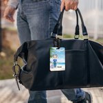 Étiquette de Bagage Personnalisée avec Personnage de Dessin Animé et Nom Cadeau Anniversaire Vacances pour Famille Amoureux de Voyages