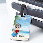Étiquette de Bagage Personnalisée avec Personnage de Dessin Animé et Nom Cadeau Anniversaire Vacances pour Famille Amoureux de Voyages