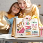 Personalisiertes wiederverwendbares Tote Bag Jute-Tasche Cartoon Charakter Bibelvers mit Namen Muttertag Taufe Geschenk für Mama