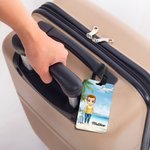 Étiquette de Bagage Personnalisée avec Personnage de Dessin Animé et Nom Cadeau Anniversaire Vacances pour Famille Amoureux de Voyages