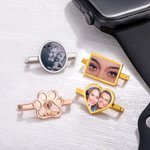 Personalized Rectangle Oval Heart Dog Paw Photo Watch Band Charm Smartwatch Accessories Birthday Anniversary Gift for Her Him