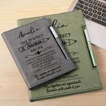 Personalized Perfect Teacher Recipe Leather Refillable Binder Notebook and Pen Set with Name Birthday Teacher's Day Appreciation Gift for Teacher
