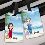 Étiquette de Bagage Personnalisée avec Personnage de Dessin Animé et Nom Cadeau Anniversaire Vacances pour Famille Amoureux de Voyages