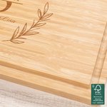 Personalized Engraved Garland Initial FSC Bamboo Cutting Board with Juice Groove Ship from USA Kitchen Supplies Wedding Housewarming for Family Friend