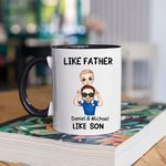 Personlig Like Father Like Daughter Son Cartoon Character 11 oz keramisk mugg med namn Fars dag present till barn pappa familj