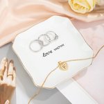 Vassoio portagioie in ceramica personalizzato con foto e testo scritti a mano Matrimonio, fidanzamento, compleanno, festa della mamma, nonna, ecc.