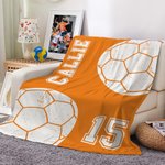 Personalisierte Multicolor Basketball Fußball weiche Wurfdecke mit Nummer Name Home Decor Team Zubehör Spiel Tag Geburtstagsgeschenk für Ball Sportliebhaber